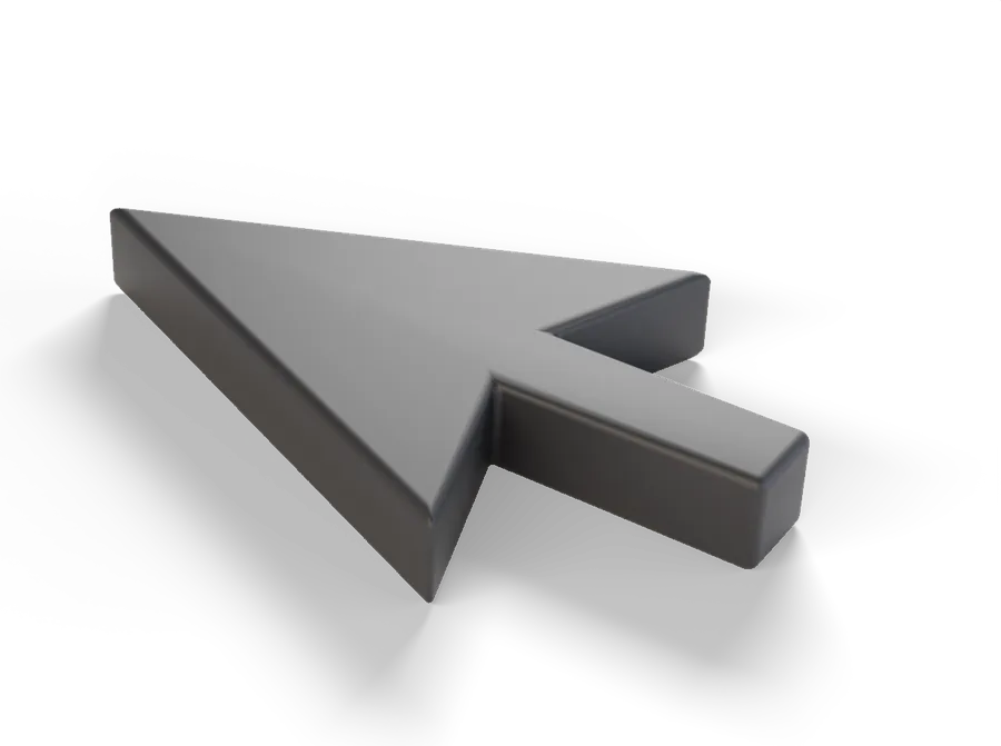 A dark cast pointer, path-traced.